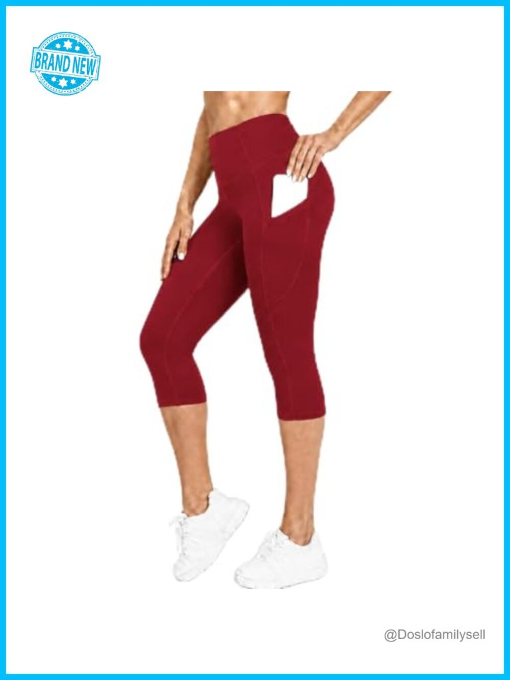High Waisted Capri Leggings with Pockets Seamless Tummy Control Yoga Pants